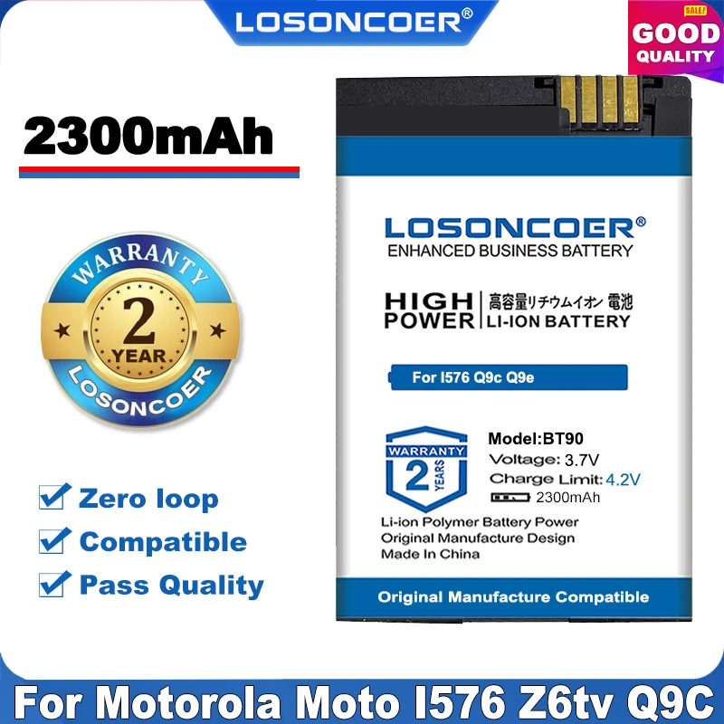 100% Оригинальный аккумулятор LOSONCOER 2300 мАч BT90 для Motorola Moto I576 Z6tv Q9c SNN5826A SNN5759 SNN5765