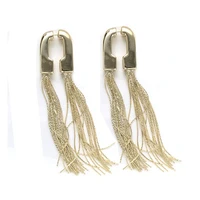 pin earrings womens s925 personality creative long tassels front and back two french stars with exaggerated earrings party gift