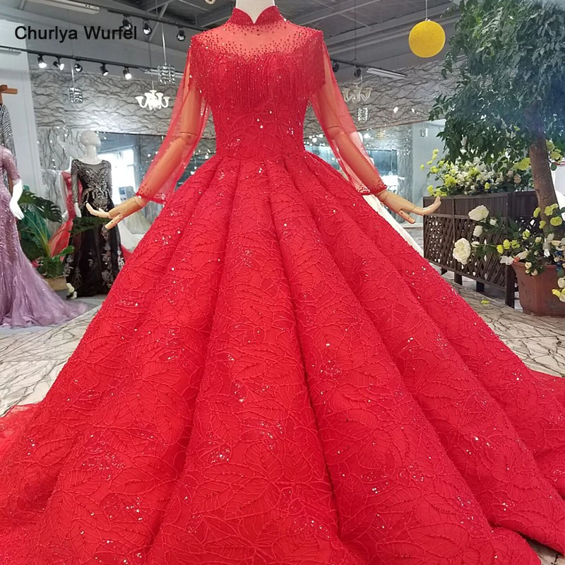 LS33666 мусульманское красное свадебное платье винтажное Бесплатная доставка