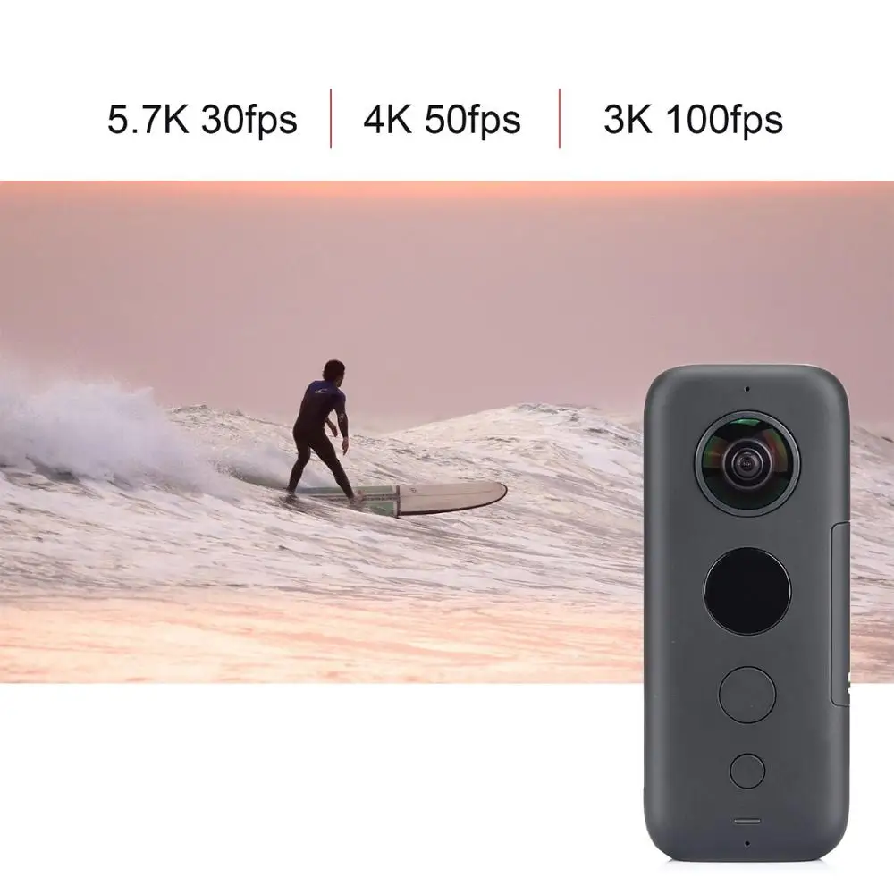 Экшн-камера Insta360 ONE X 360, со стабилизацией состояния, 5,7 K видео в режиме реального времени, WiFi, камера для передачи данных для iPhone