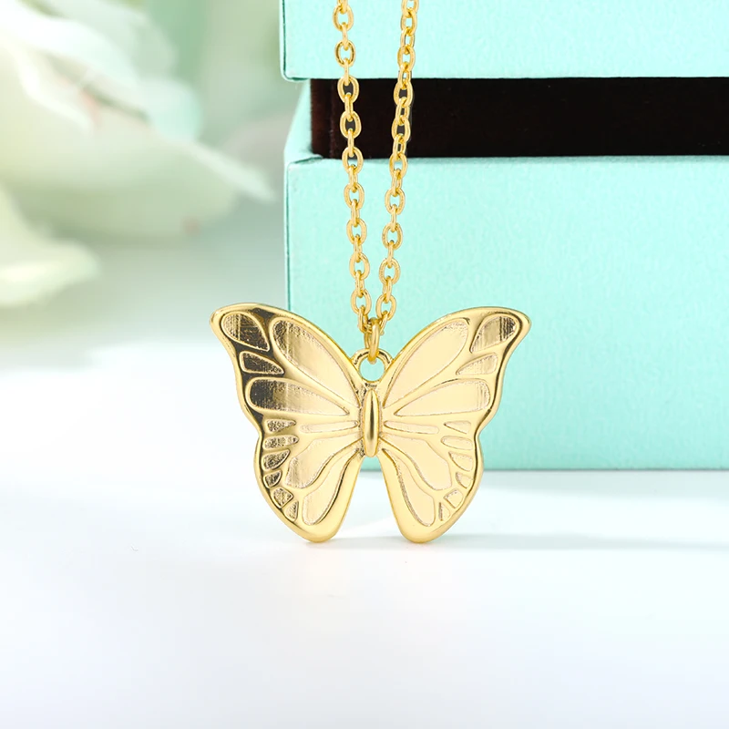 

New Gold Butterfly Choker Necklace For Women Gold Chain Stainless Steel Pendant Necklaces Fashion Chrismas Jewelry Gift 2020