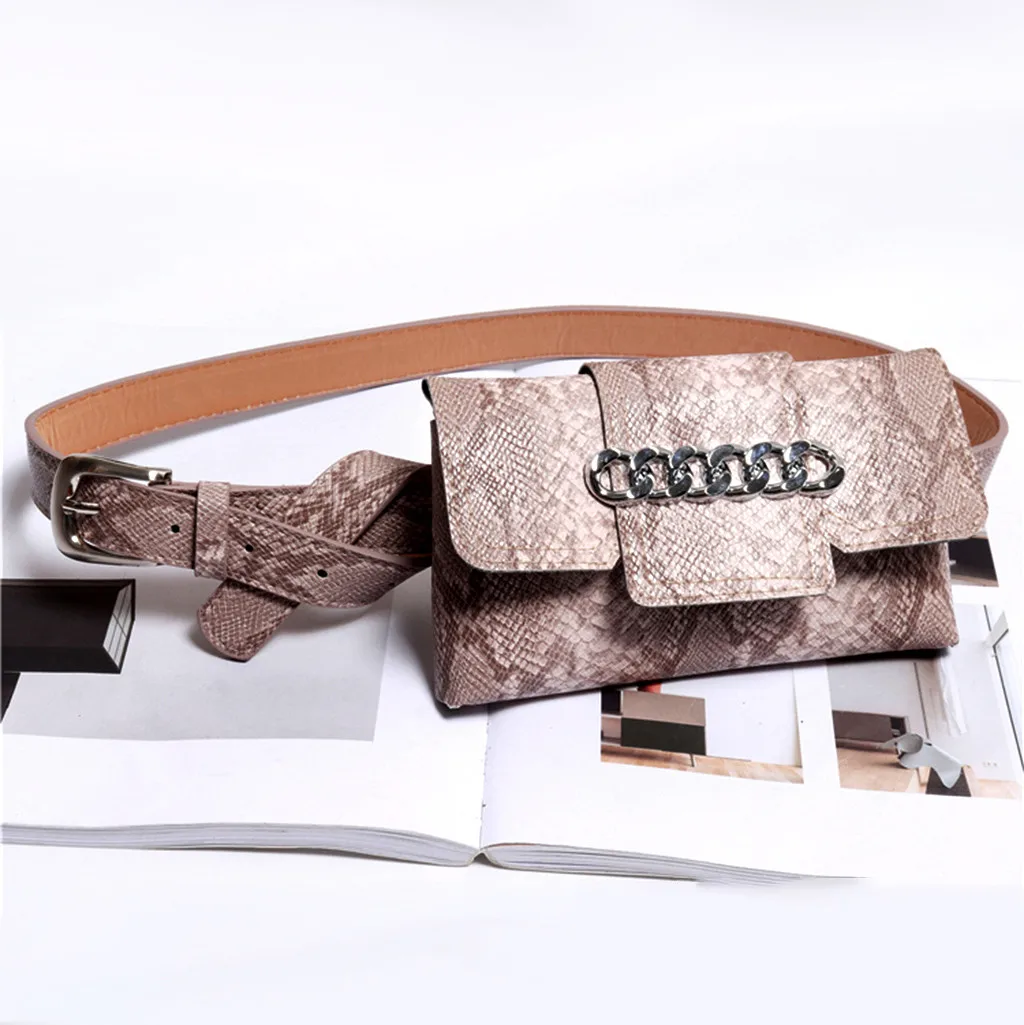Женская поясная сумка со змеиным принтом Кожаная новый модный дизайн 2019 | Багаж и