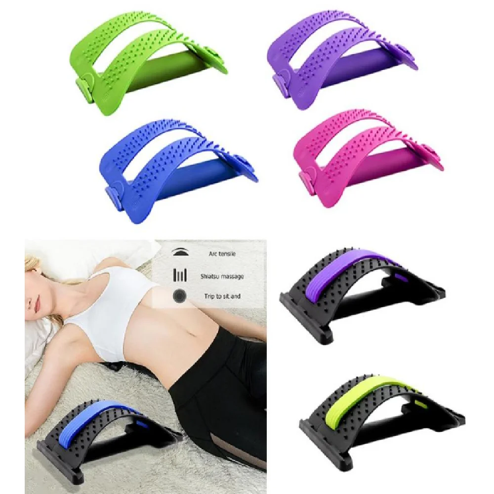 1pc Back Stretch Equipment Massager Magic Stretcher Fitness Lumbar Support Relaxation Spine Pain Relief Corrector Health Care | Красота и