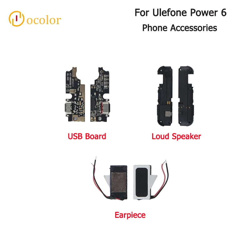 Плата зарядного устройства ocolor для Ulefone Power 6 USB запасные части наушников громкий