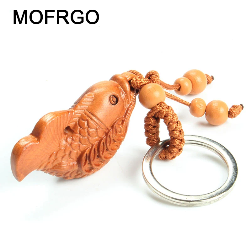 Деревянная продукция персикового дерева креативный брелок в форме рыбы