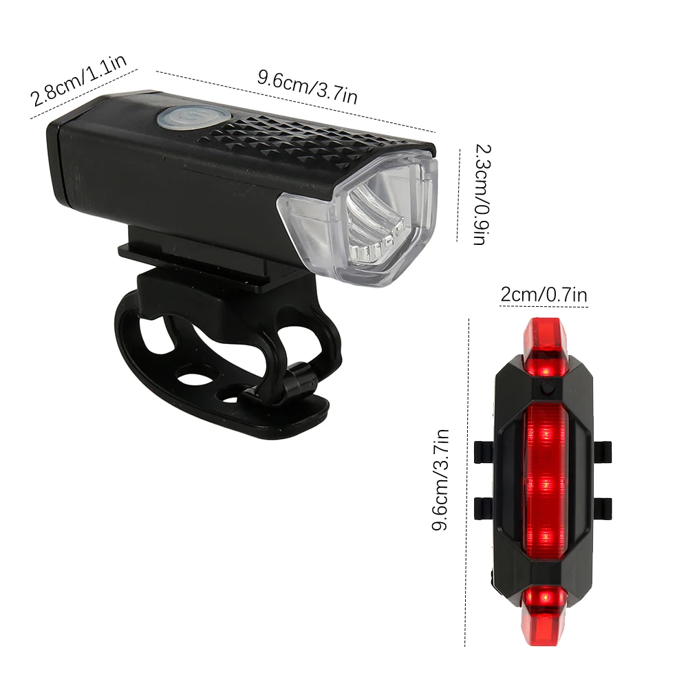 

USB Rechargeable Bike Light MTB Bicycle Front Back Rear Taillight Cycling Safety Warning Light Waterproof Bicycle Flashlight