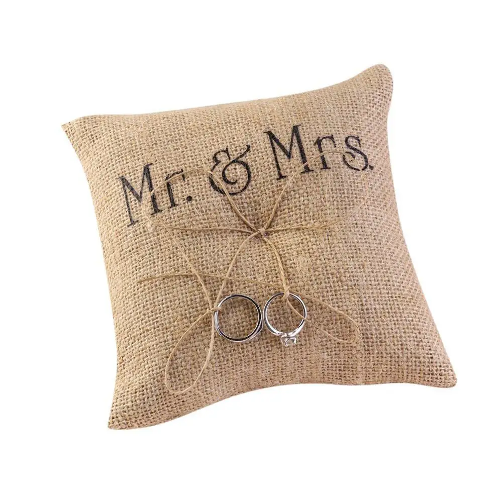 15*15 см Свадьба Mr Mrs модель лен и Хлопок Кружева носитель пляжные вечерние