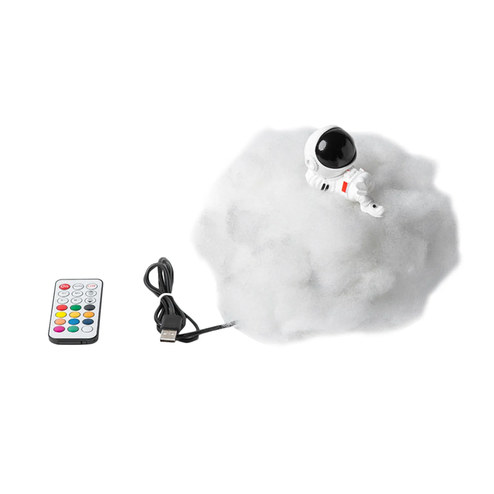 

Children's creative gifts resin astronaut ornaments white cloud lamp remote control nightlight USB bedside lamp
