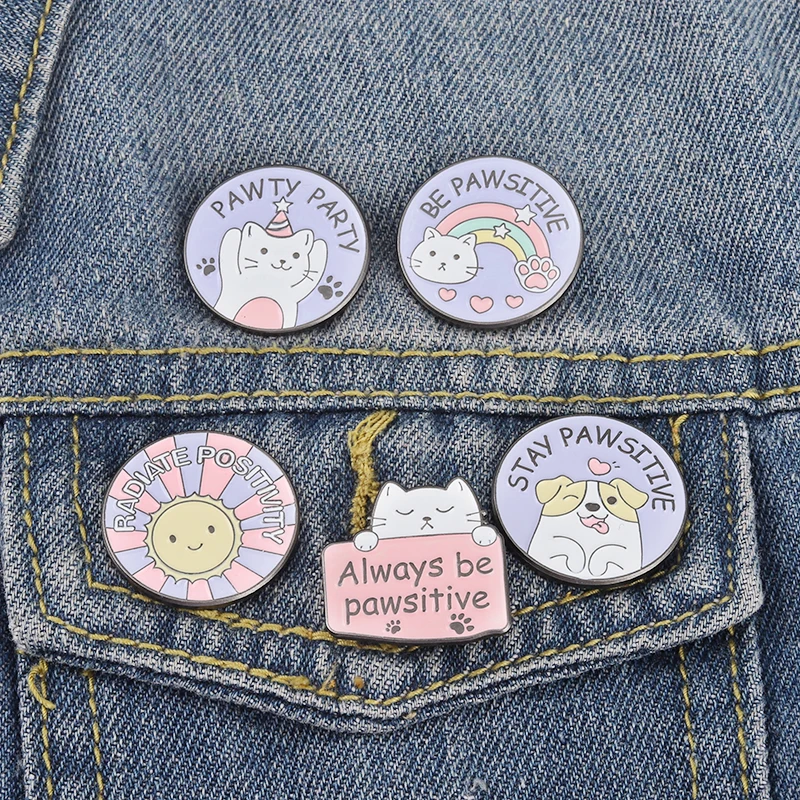 Набор эмалевых заколок 5 шт./компл. милые заколки в стиле панк с темными забавными