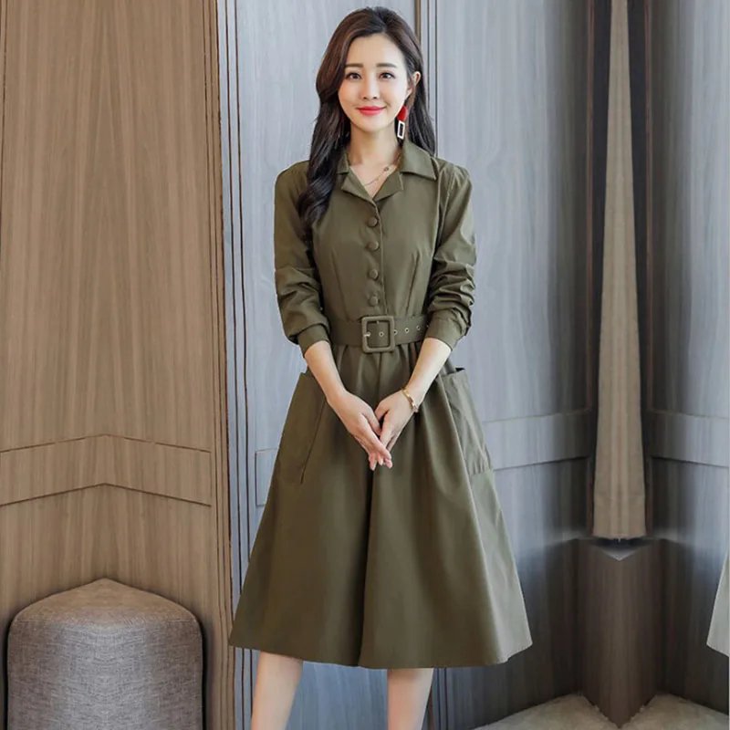 2019 осеннее Новое Женское Повседневное платье с длинными рукавами Темперамент