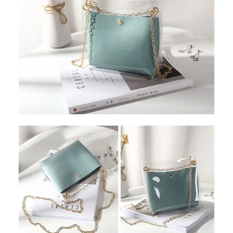 

Women Girls Small Handbag Transparent Shoulder Bag Crossbody Summer Beach Purse 20CA