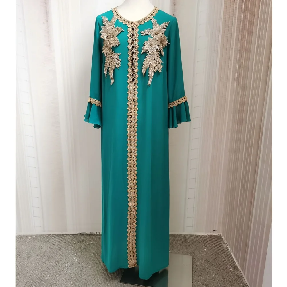 

Muslim Embroidery Dress 2021 New Fashion Caftan Marocain Evening Dresses For Women Abaya Dubai Arabic Turkey Islamic Clothing