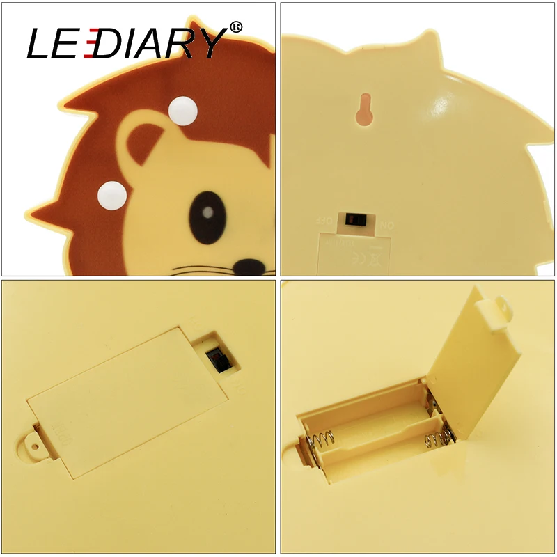 Светодиодный ночник LEDIARY в виде цветных животных 3d-лампа милой панды Льва енота