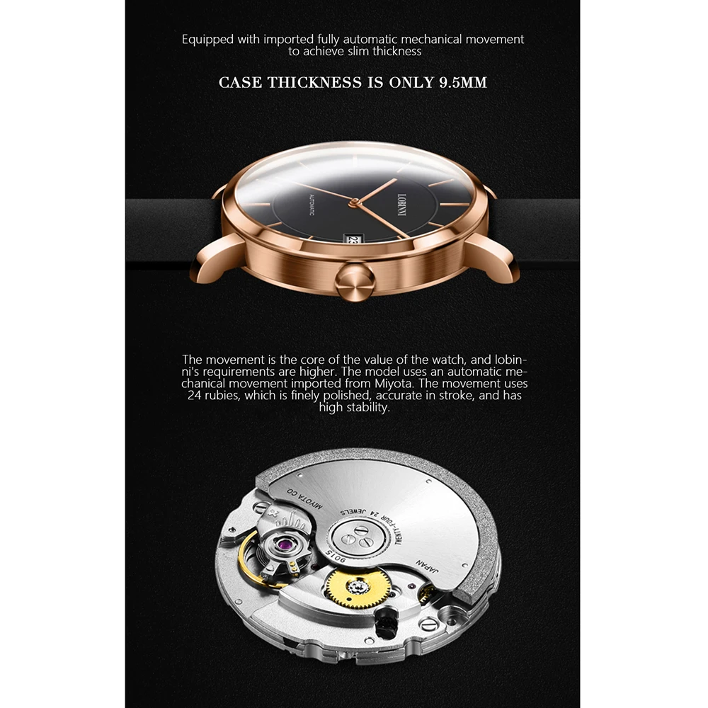 Часы LOBINNI женские механические оригинальный дизайн модные швейцарские роскошные