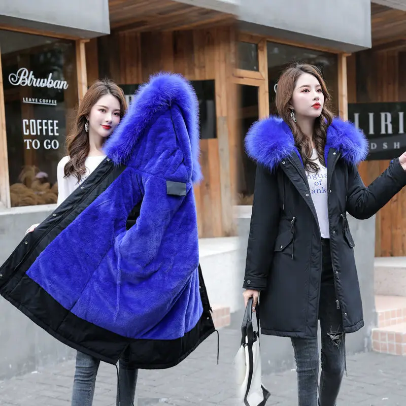 

PEONFLY Solid Color Winter Women Jackets Think Pockets Hooded Padded Female Long Down Parkas Novelties Zipper Casul Outerwear