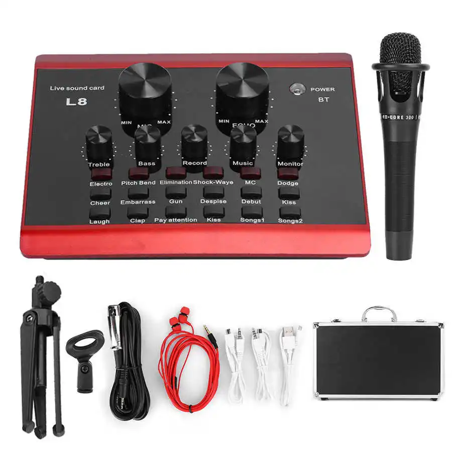 Внешняя звуковая карта панель микшера с голосовым преобразователем и звуковыми