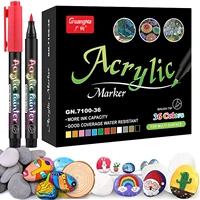 acrylic pen acrylic paint brush marker pens for fabric canvasart rock paintingstonecard making metal and ceramics 36 colors