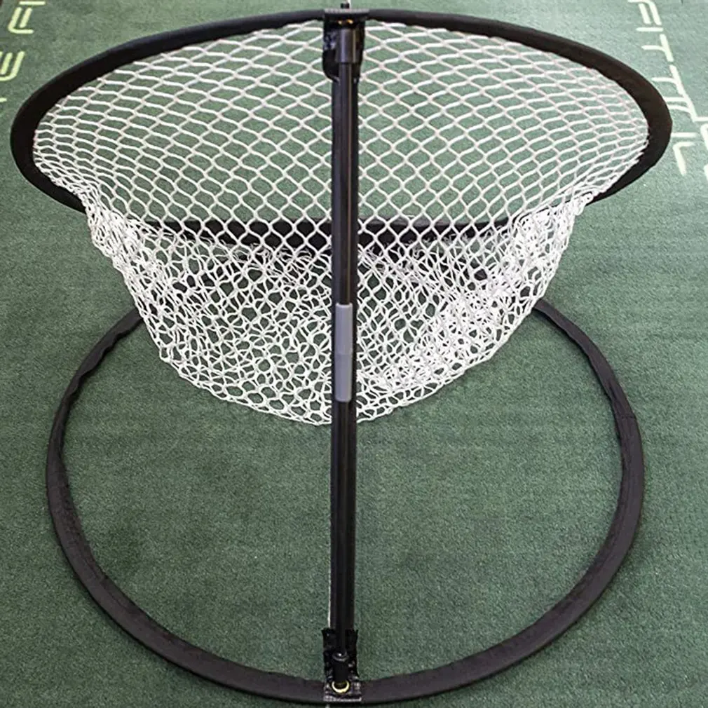 

Indoor Outdoor Chipping Pitching Cages Mats Practice Easy Net Golf Training Aids Metal + Net