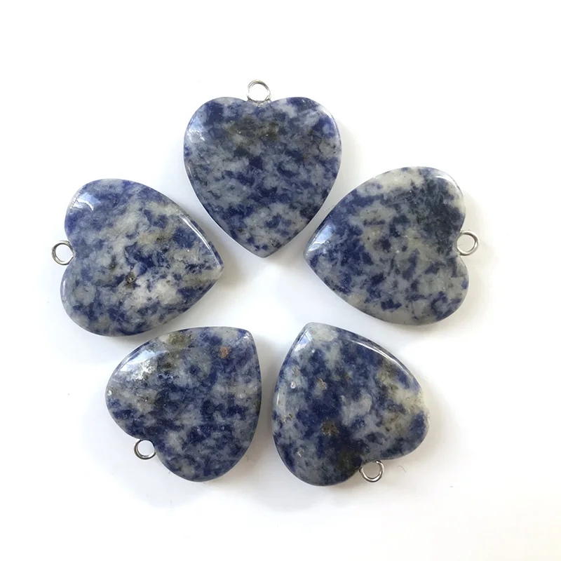 Ручная резная подвеска в форме сердца Красная содалитовая красная Обсидиановая