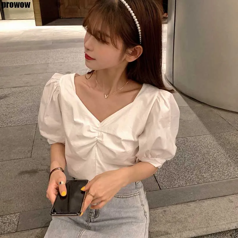 Рубашка женская плиссированная с V-образным вырезом белый топ в сетку свободная