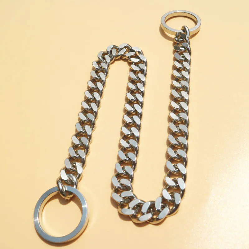 Нержавеющая стальная цепь для собаки металлический тренировочный ошейник