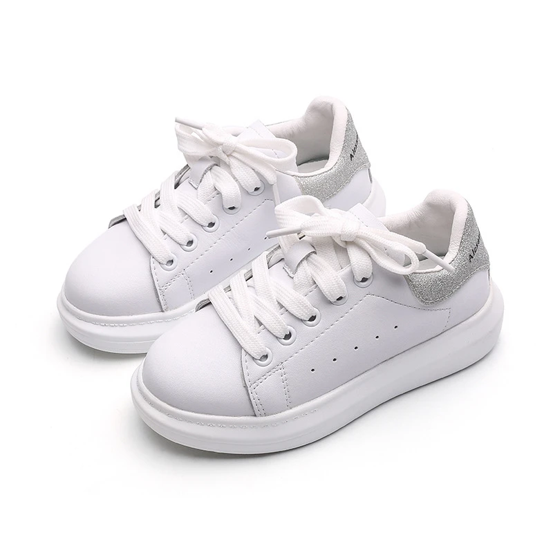 High Quality Leather Children Fashion Casual Sports Shoes New White Sneakers Soft Soled Letters Printing Kids Sports Shoes enlarge