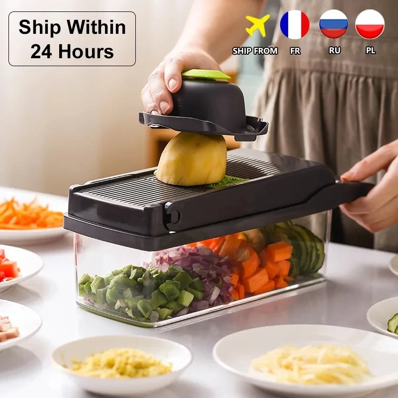 

Vegetable Slicer Chopper Multifunctional Fruit Potato Carrot Peeler Grater Cutter Shredded Tool Kitchen Accessories 7 In 1 Set