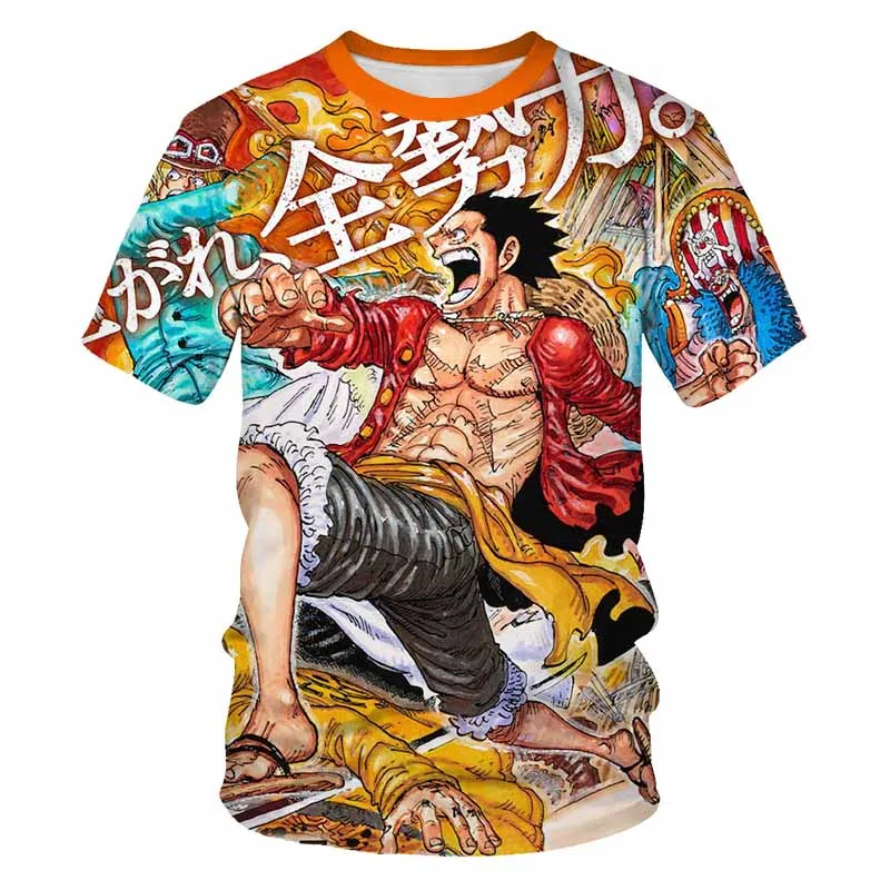 

Hot New cartoon Luffy Tshirt Tops Summer casual oversized Women Men T-shirts hip hop Streetwear Harajuku short sleeveTshirt