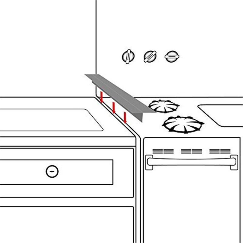 

21Inch Silicone Kitchen Stove Counter Gaps Cover Oven Guard Spill Seal Slit Filler CLH@8