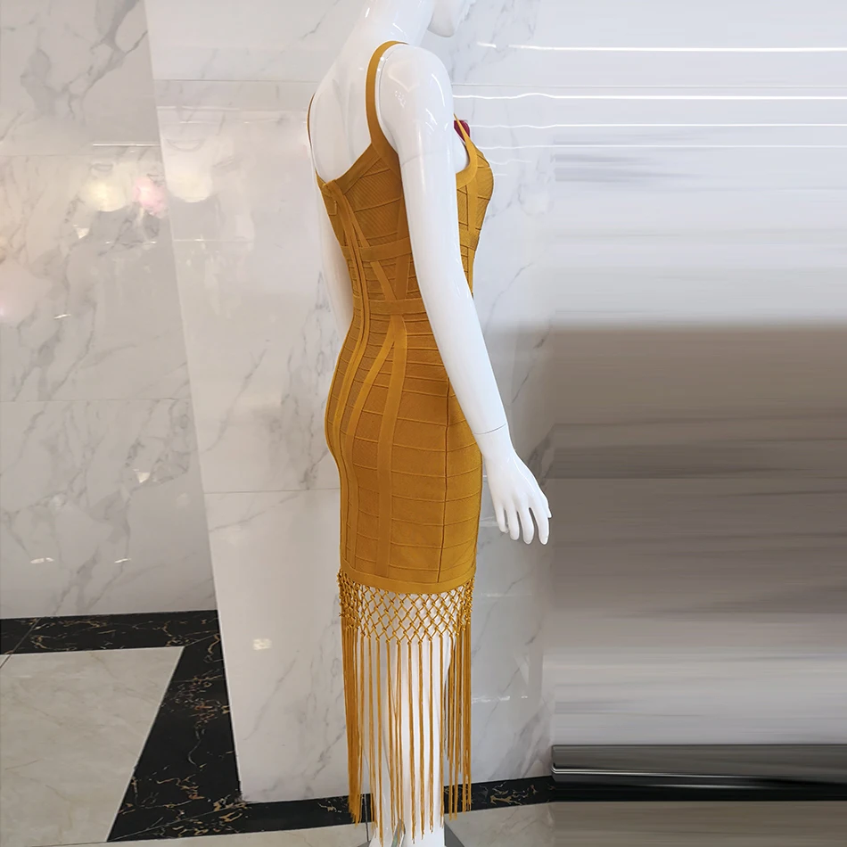 Женское облегающее платье с кисточками, Vestidos, сексуальное, без рукавов, облегающее, Клубное, миди, с бахромой, вечернее платье в стиле знаменитостей, Новинка лета