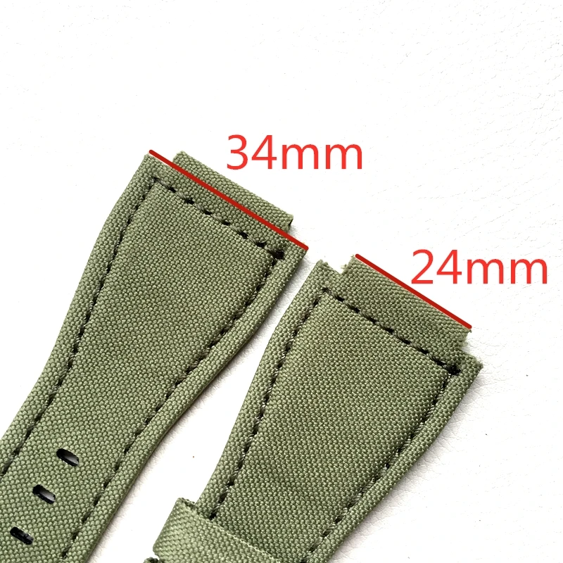 MERJUST 34mm*24mm Camo Army Green Nylon Canvas Watch Strap For Bell Series BR01 BR03 Watchband Bracelet Belt