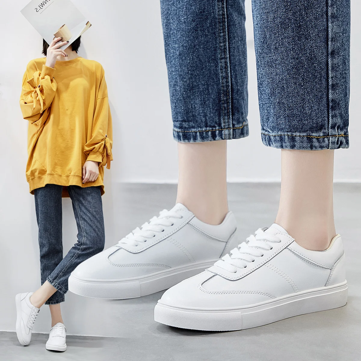 

Women Casual Shoes 2020 Spring Women Sneakers Fashion Breathable Comfortable Platform White Female Shoes Black