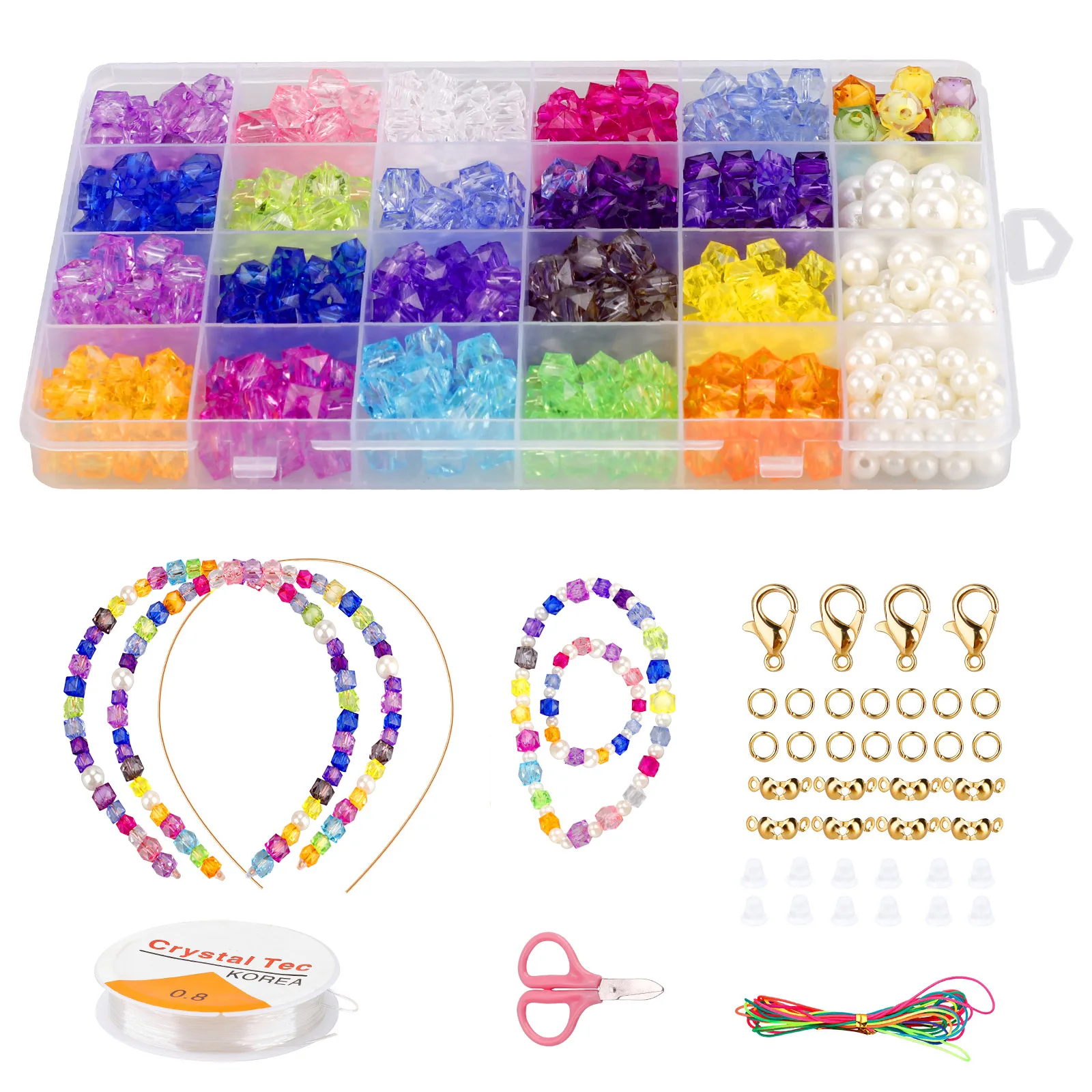 

Necklace Building Kit DIY Bracelet Beads Set Educational Toys Kids Necklaces Acrylic Material Creative Jewellery Box