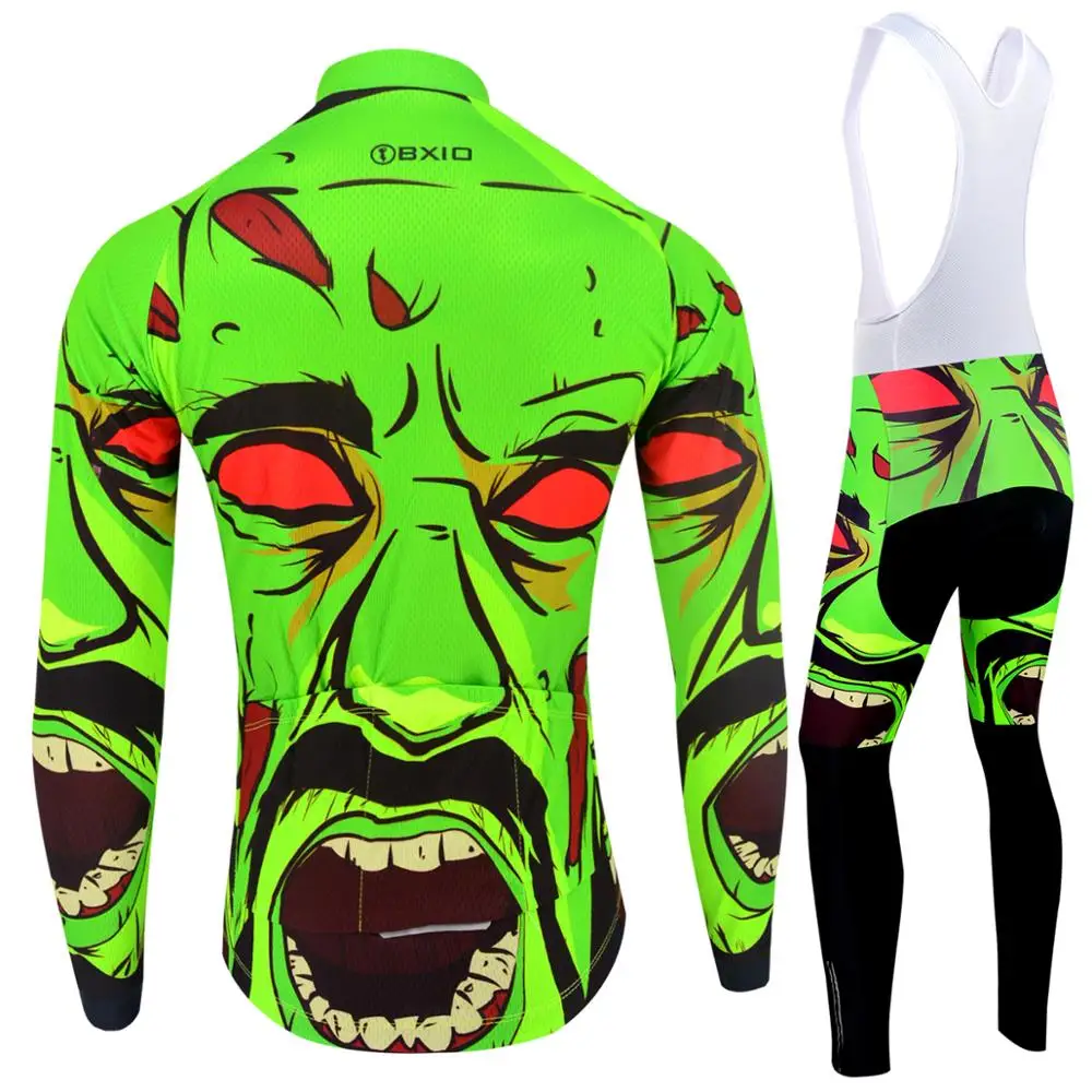 Велосипедная одежда BXIO для Witner зеленые теплые флисовые вело-Джерси и 5D