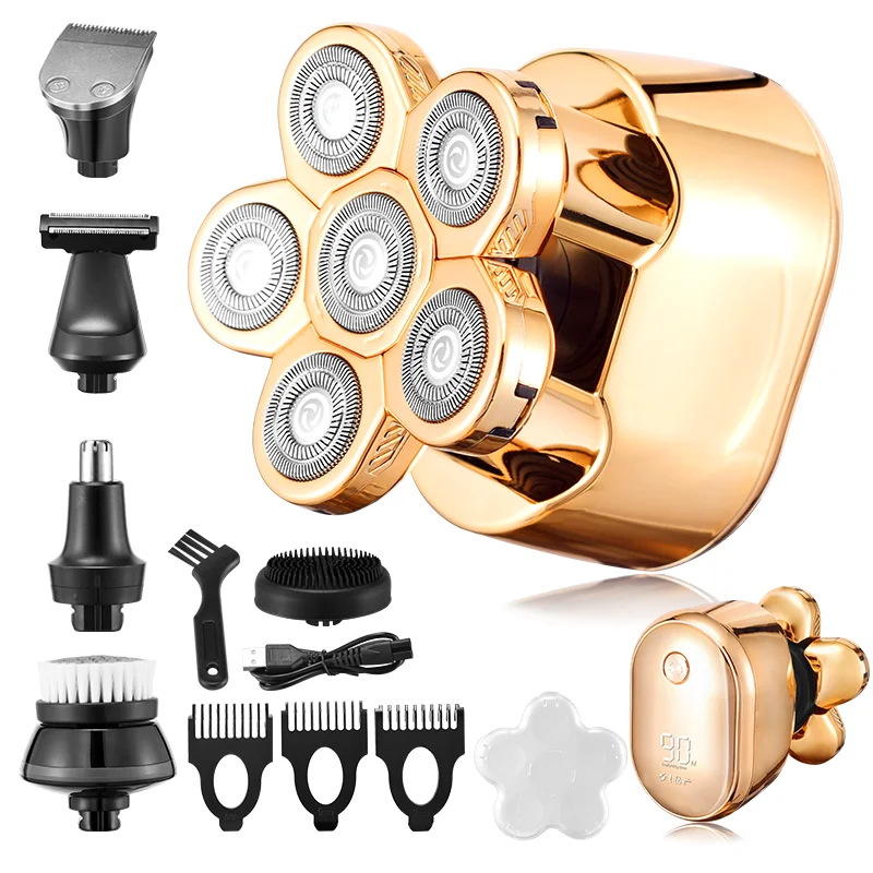 6 лезвий цифровой дисплей Аккумуляторный бритвенный станок для мужчин машинка