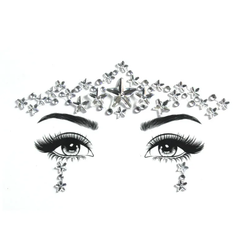 Новинка наклейки для лица акриловые хрустальные красивые макияжа вечерние