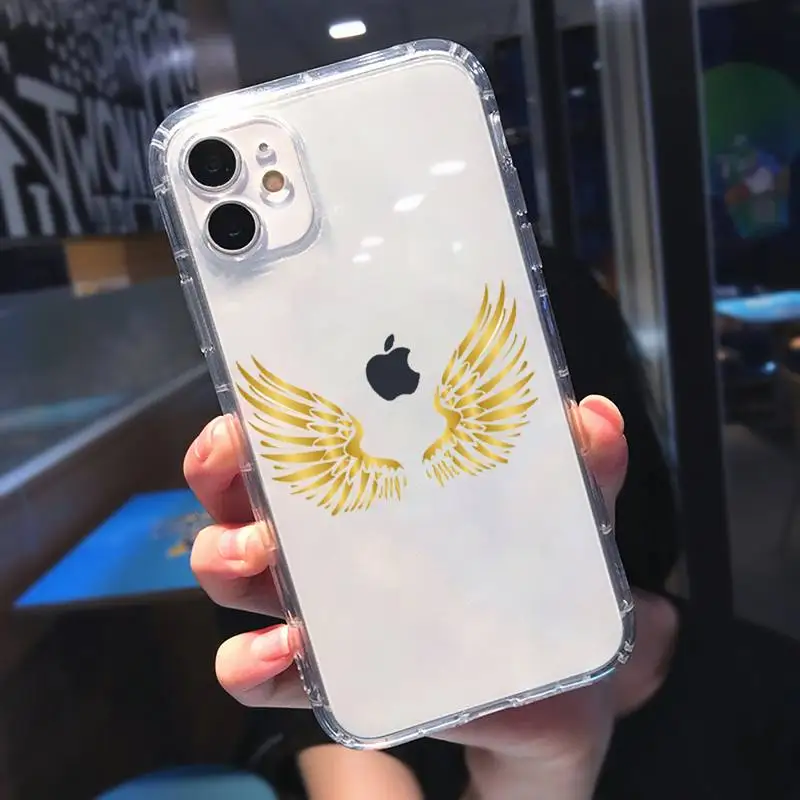 

Golden leaf flower love leopard print Phone Case Transparent for iPhone 11 12 mini pro XS MAX 8 7 6 6S Plus X 5S SE 2020 XR