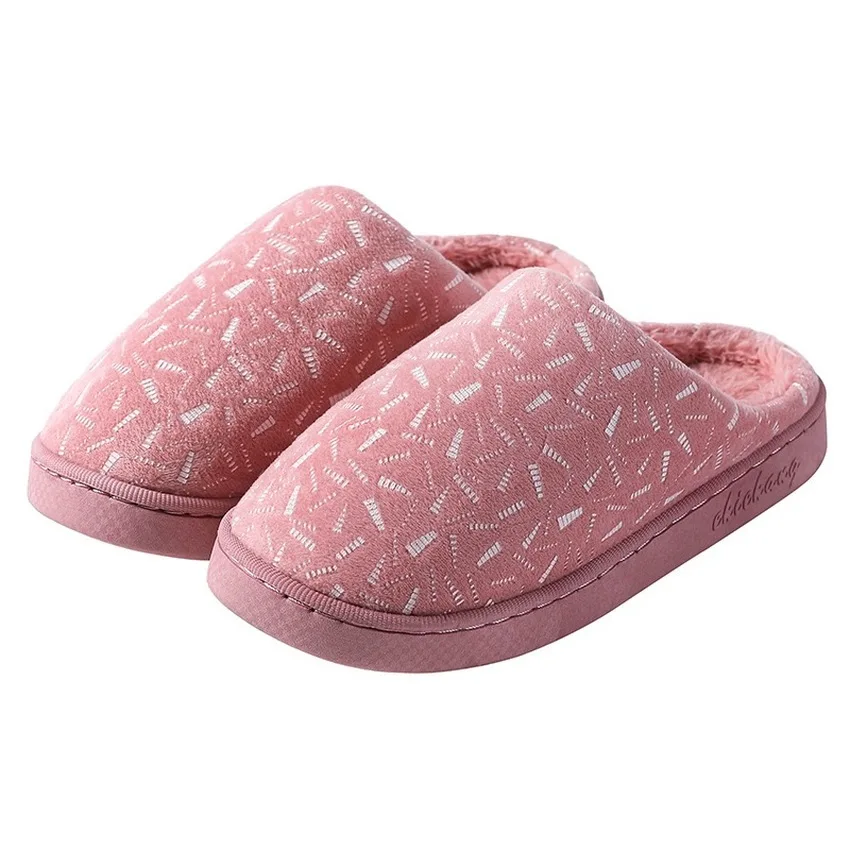 

Women Winter Warm Home Slippers Couple Sliders Shoes Soft Bottom Mute Bedroom Furry Fur Slides Woman Plush Indoor Shoes Chinelos