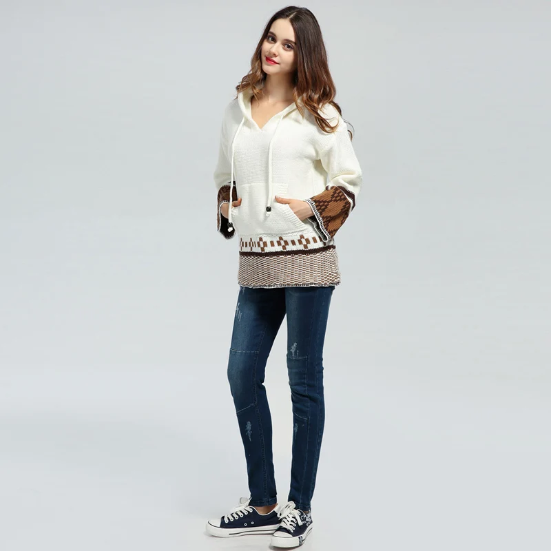 Женский Зимний вязаный свитер TEELYNN 2020 в стиле бохо пуловеры этнические свободные