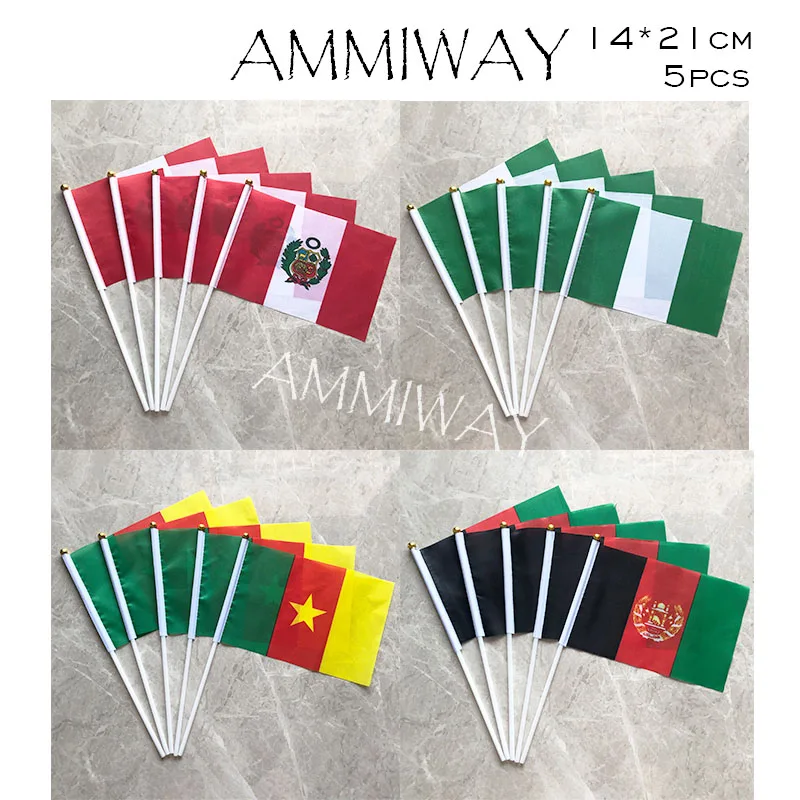 AMMIWAY 14х21 см 5 шт. южноафриканская ямайка ручной флаг полиэфир маленький размер