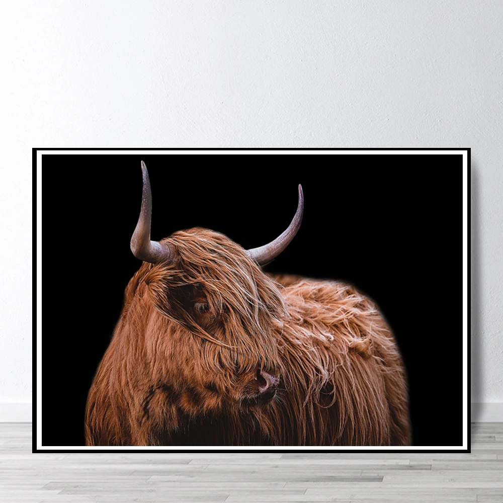 Highland плакаты с изображением коровы и принты украшения дома корова Wall Art декора