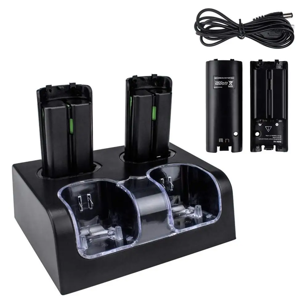 4 in1 with 4 Battery 4 в 1 для wii U зарядная станция для wii U контроллер wii зарядная станция с 4 для wii батареи горячая распродажа - Цвет: 4 in1 with 4 Battery