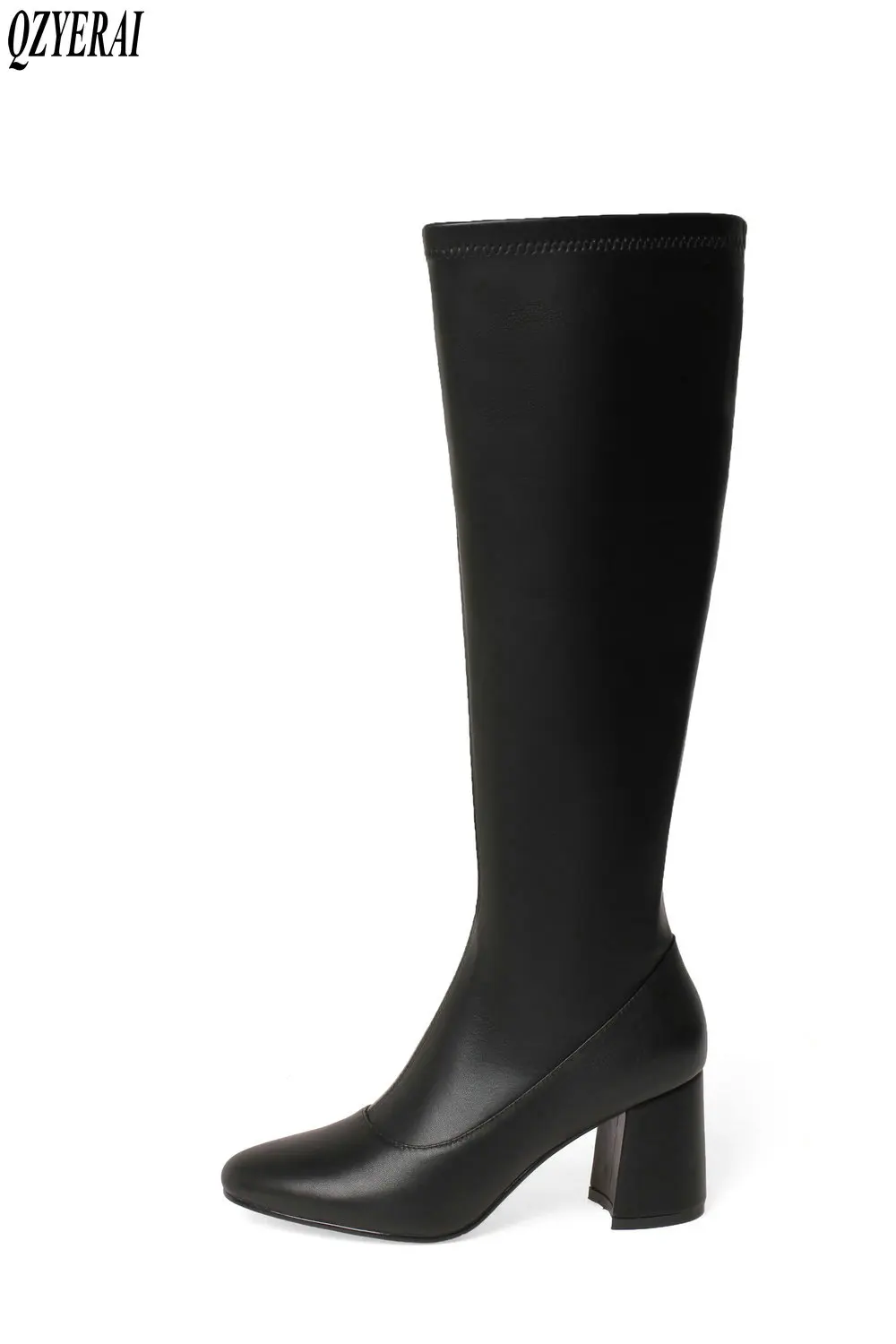 

New winter style Knee high boots Genuine leather Women boots warm High heels Motorcycle boots Fashion boots cowhide Women shoes