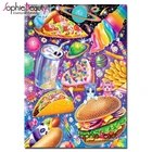 Sophie Beauty камни в форме ромба изображение с круглыми алмазами мороженое и рисунком гамбургера и яркими кристаллами; Обувь с вышивкой смолы сверла Рождество Gift202034