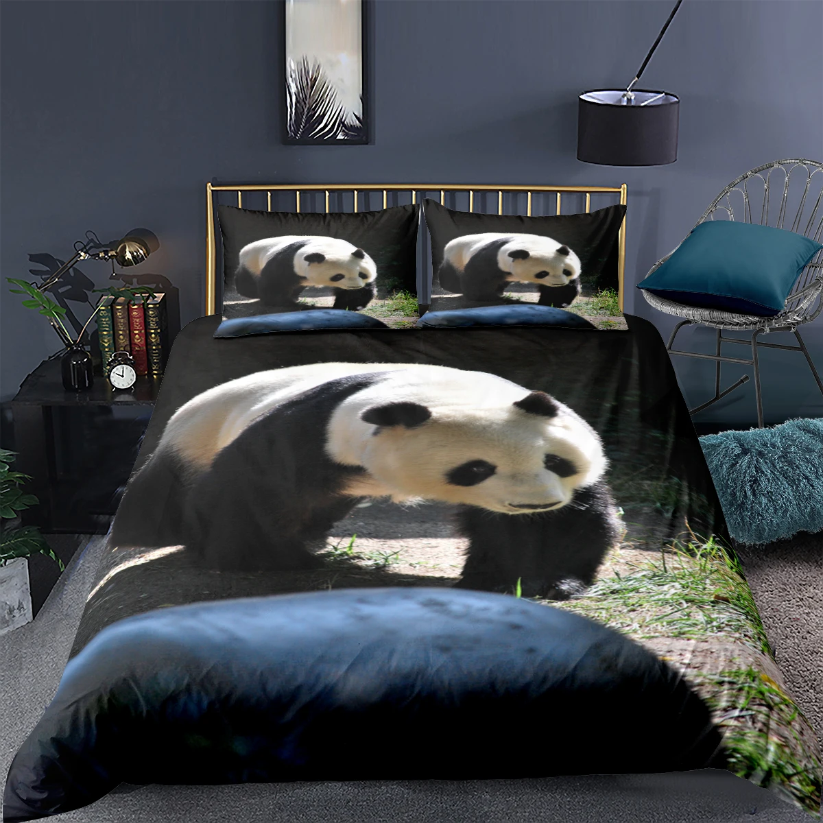 

Cute Panda Bedding Set 2/3pcs Queen King Size Duvet Cover Luxury Comforter Set With Pillowcase Home Textiles Bedclothes