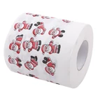 Бумага для туалета, с рождественскими узорами, с Санта Клаусом, рулон бумажных салфеток, Рождественский Декор, для дома, ванны, гостиной, туалетная бумага