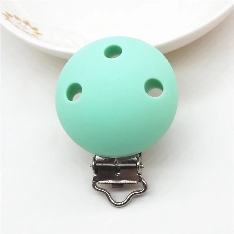 Mint Chenkai 10 шт. силиконовые круглые скрепки DIY Детские пустышки пустышка Прорезыватель пустышка уход ювелирные изделия игрушки аксессуары держатель прорезыватели - Цвет: Mint