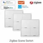 Переключатель Tuya Smart ZigBee, беспроводной, 4 режима, с батарейным питанием