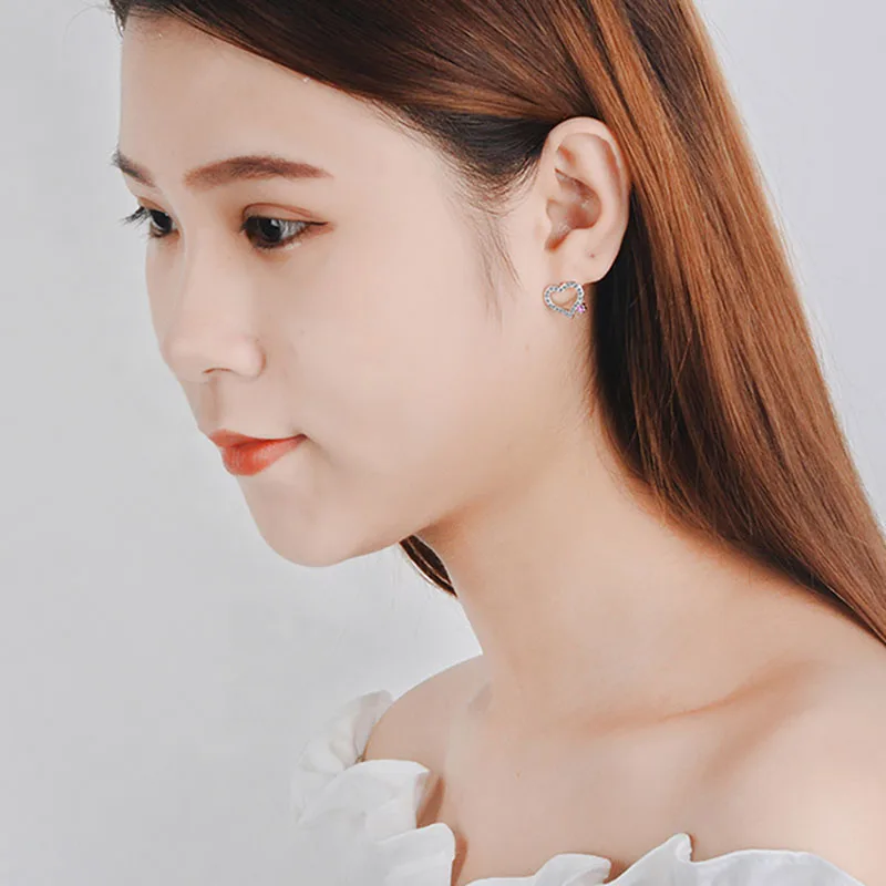 Женские серьги гвоздики MEETSOFT модные из стерлингового серебра 925 пробы с