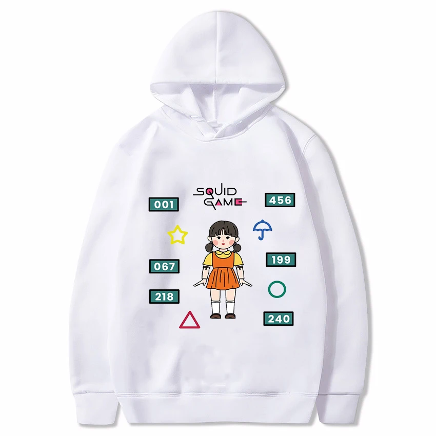 

Худи с принтом игры кальмар, топ для мальчиков и девочек, повседневная детская толстовка с длинным рукавом для осени и зимы, детская одежда